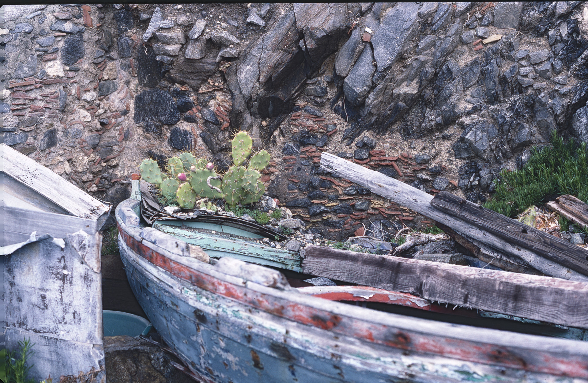 Der Roh-Scan: So sieht das 40 Jahre alte Negativ aus Sizilien ohne Bearbeitung aus. Man erkennt das Potenzial, aber die Farben sind flach und Details im Schatten gehen verloren.